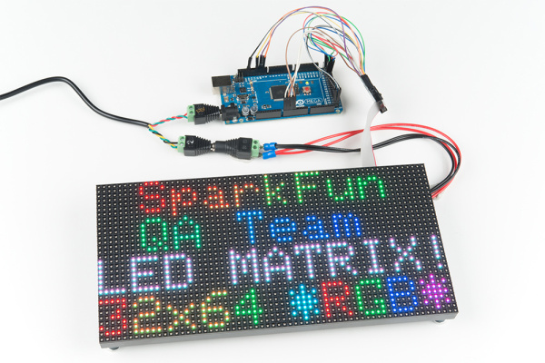 12V/5V（2A）電源で駆動するRGB LEDマトリクス32x64