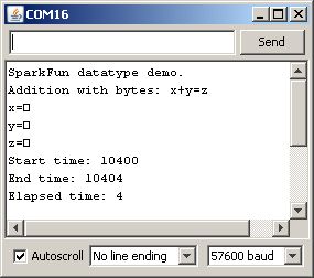 byte型の加算をコンソールで確認した様子