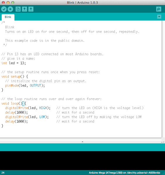 Arduino IDEのスクリーンショット