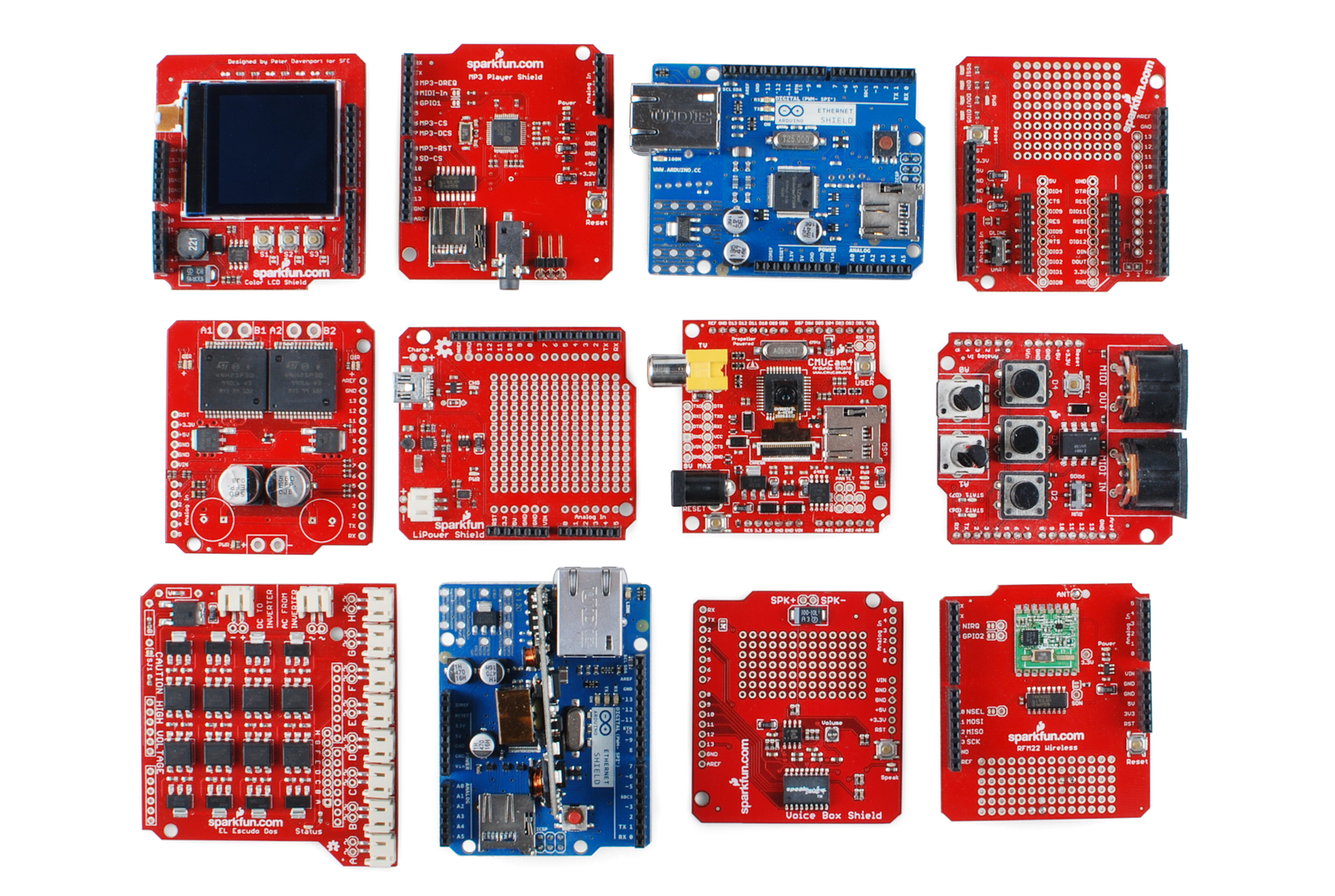 Arduino用に用意されているシールドの一部