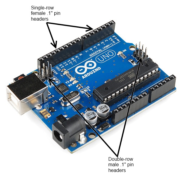 標準的なArduinoのヘッダーのピン間隔（ピッチ）は0.1インチである