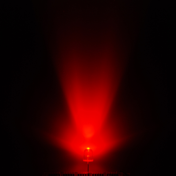 9V電池と超高輝度赤色LED