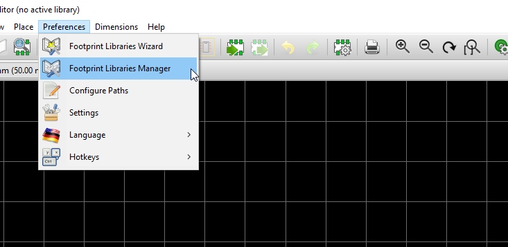 Footprint Libraries Manager