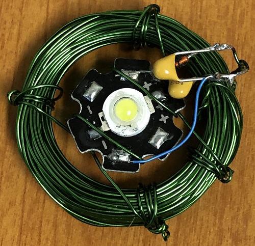 ワイヤレス電力伝送の二次コイル・上面