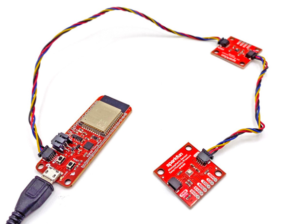 Qwiicセンサーを接続したESP32