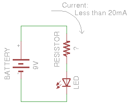 LEDと抵抗の回路