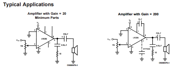 LM386オーディオアンプの回路
