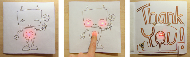 Chibitronicsの赤面ロボットカード
