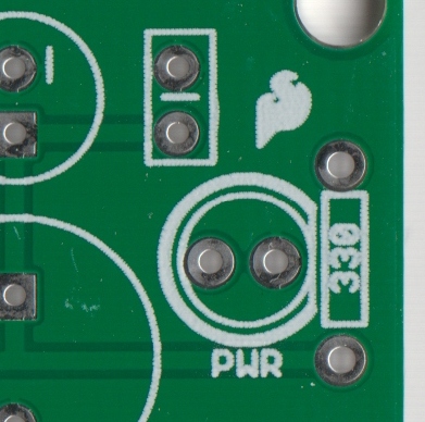 シルクスクリーンが施されたPCBの例