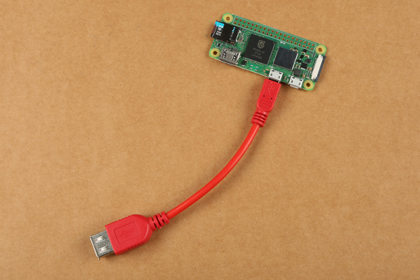 接続されたUSB OTGケーブル