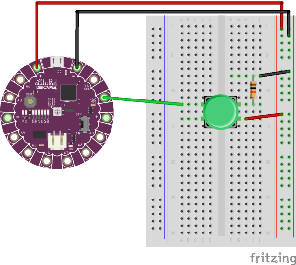 LilyPad USB Plusの接続図