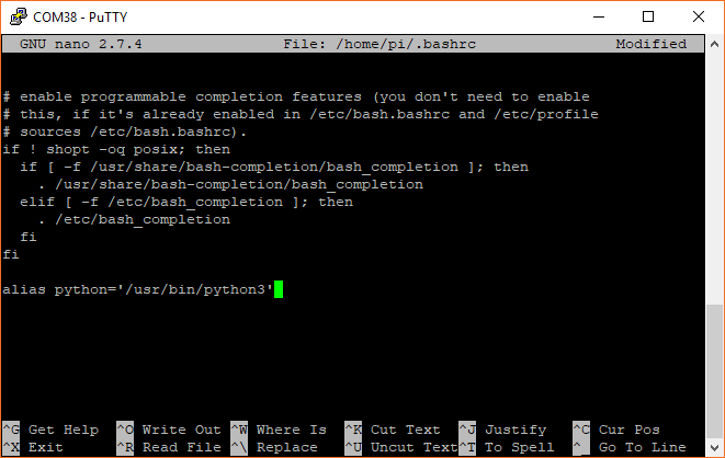 .bashrcを編集してデフォルトでPython 3を使うようにする