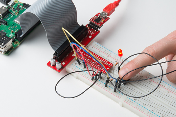 ボタンを押してRaspberry Pi接続のLEDを点灯させる