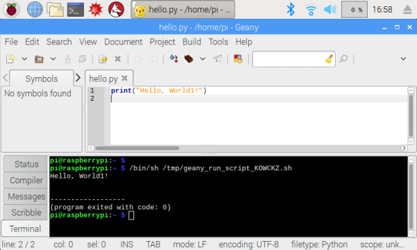 Geanyでプログラムを実行する