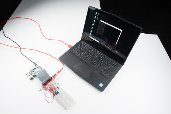 シリアル経由でノートパソコンに接続したRaspberry Pi
