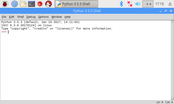 IDLEのPythonコマンドプロンプト