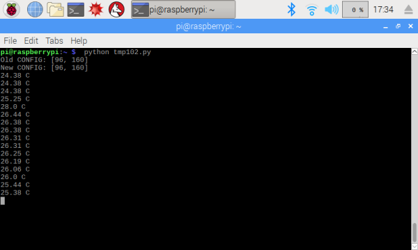 PythonとI2Cを使って温度を読み取る