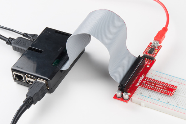 完成したRaspberry Pi Starter KitとFTDIシリアル-USBブレイクアウト