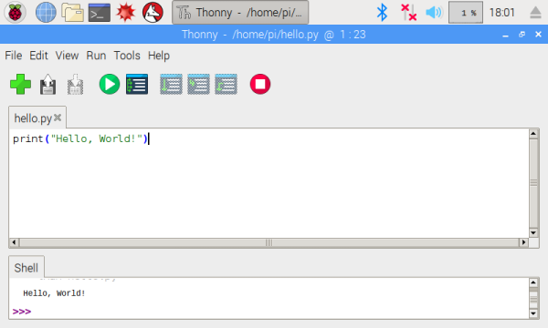 ThonnyでPythonプログラムを実行する
