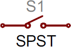 SPSTスイッチの記号