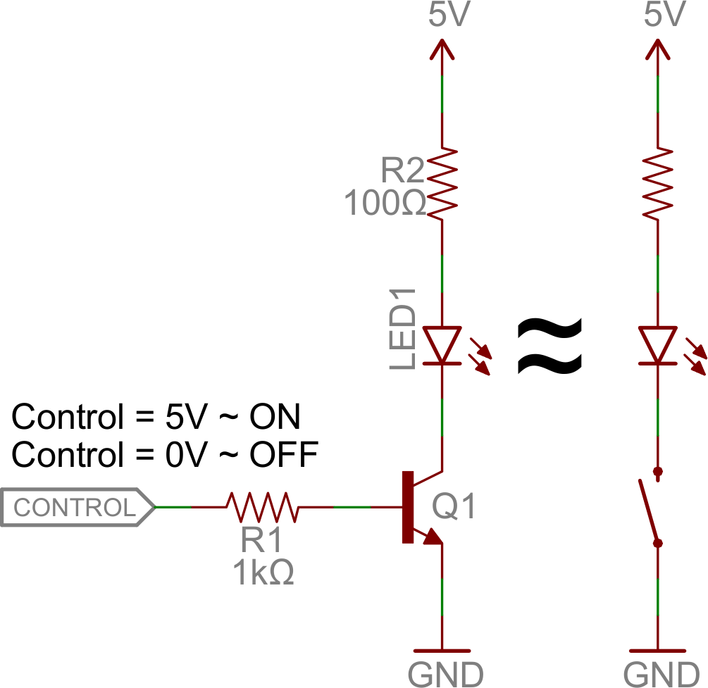 NPNを使ったLEDスイッチ回路