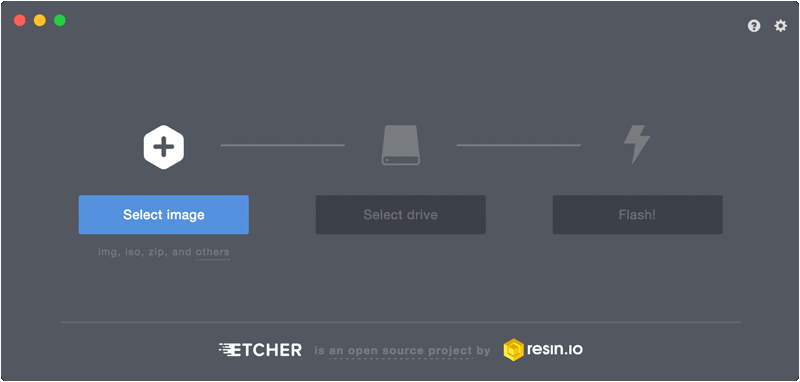 Etcherを使ってSDカードに書き込む様子