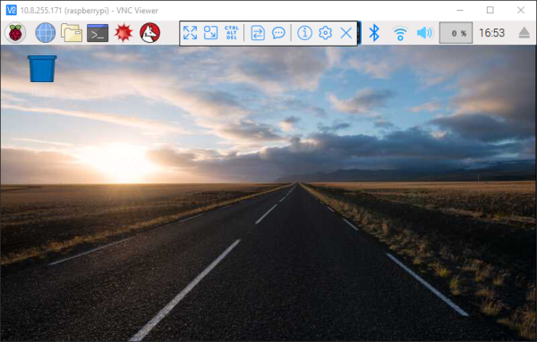 VNC Viewer上のRaspberry Piデスクトップ